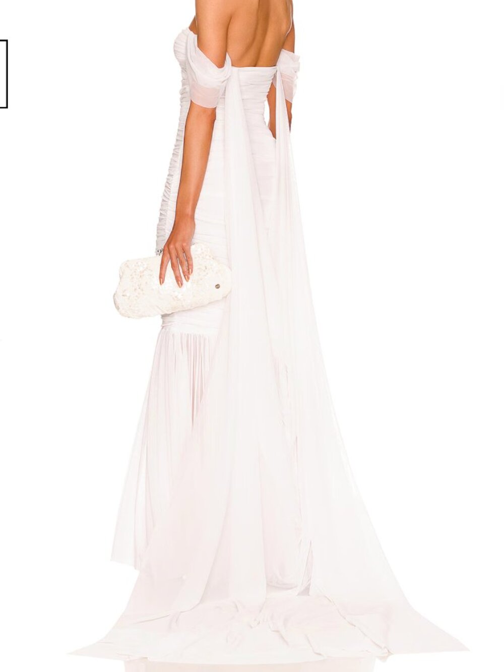 NORMA KAMALI Walter Fishtail Gown in Snow White